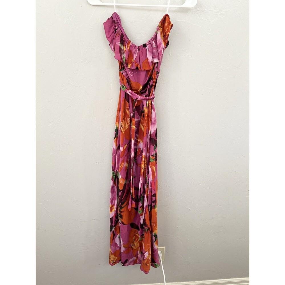 TRINA TURK Lynde Bouquet Silk Strapless Maxi Dress Size 6 Tie Lined Floral